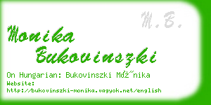 monika bukovinszki business card